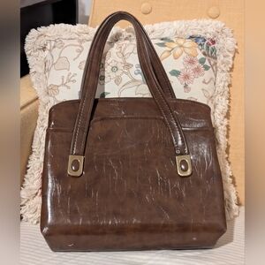 Elegant Brown Leather Handbag